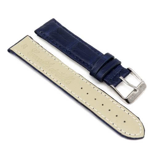 bracelet montre crocodile alligator bleu cobalt 2