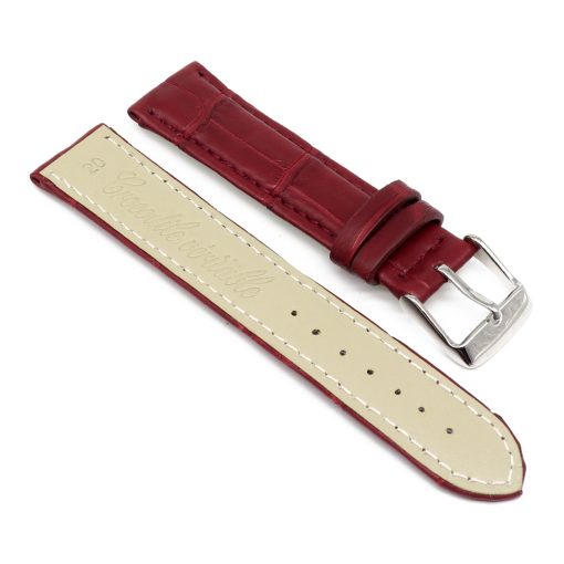 bracelet montre crocodile alligator rouge bordeaux 2