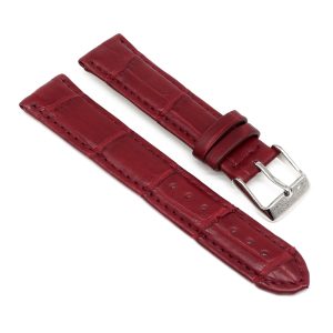 bracelet montre crocodile alligator rouge bordeaux