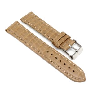 bracelet montre crocodile alligator vanille