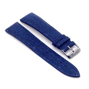 bracelet montre galuchat mdg bleu navy 1