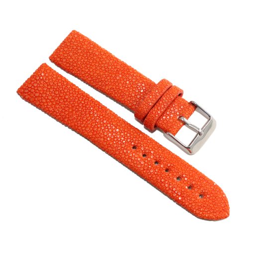 bracelet montre galuchat tangerine
