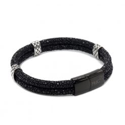 double bracelet jonc couleur noir mdg