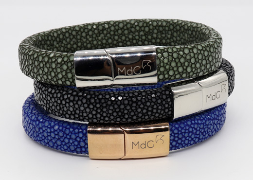 Bracelet bande 12 mm en galuchat 8 bracelet galuchat integral 12mm couleurs