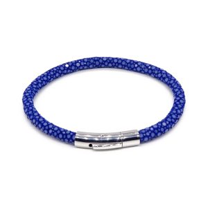 bracelet jonc galuchat saphir mdg 1