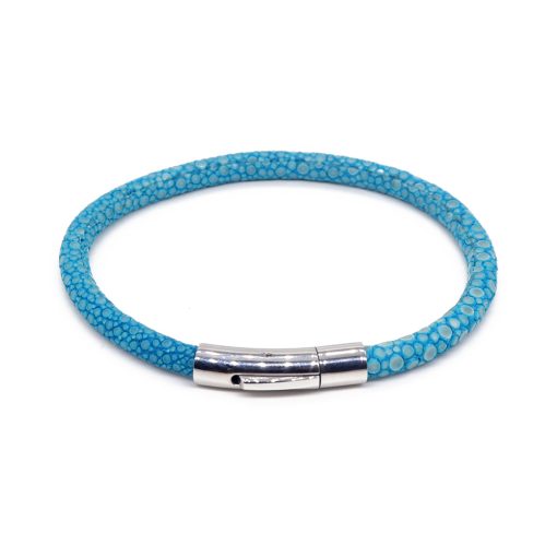 bracelet jonc galuchat turquoise mdg 1