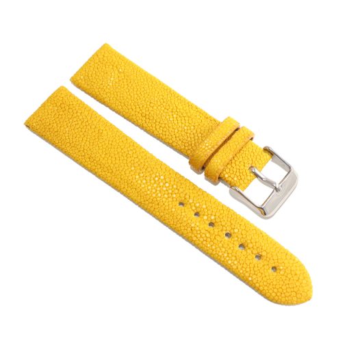 bracelet montre galuchat jaune citron