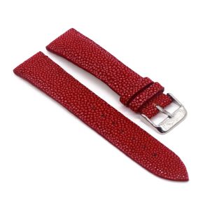 bracelet montre galuchat mdg couleur bordeaux 1