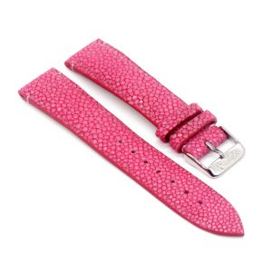 bracelet montre galuchat mdg couleur rose sakura 1