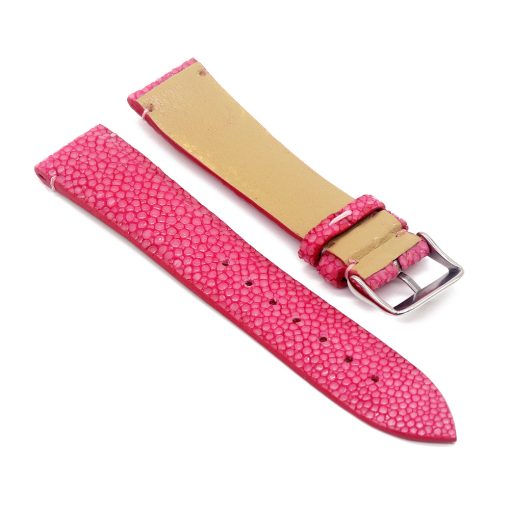 bracelet montre galuchat mdg couleur rose sakura 2