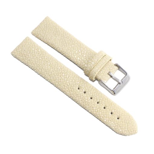 bracelet montre galuchat neige blanc