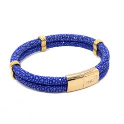 double bracelet jonc 5mm couleur bleu saphir 1