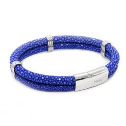 double bracelet jonc 5mm couleur bleu saphir 2 1