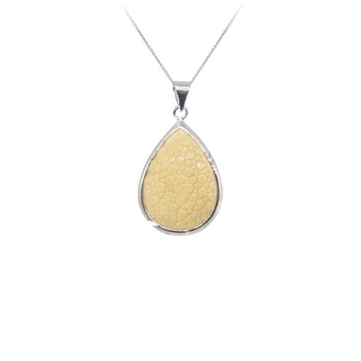 pendentif galuchat argent perle naturelle