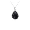 pendentif galuchat argent perle noir