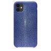 Coque iPhone 11 bleu galuchat