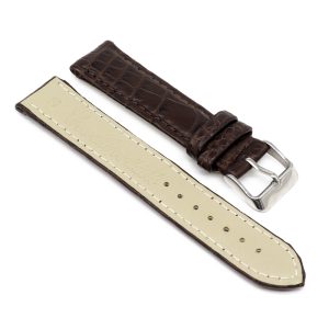 bracelet montre crocodile alligator marron chene