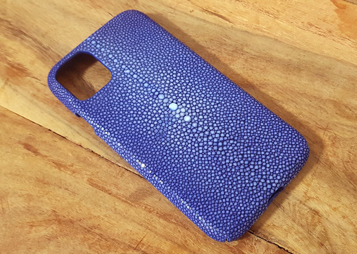 coque iphone 11 bleu saphir galuchat