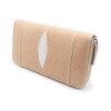 portefeuille long galuchat brut vanille 1