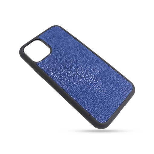 Coque iPhone 11 Pro silicone galuchat saphir 2