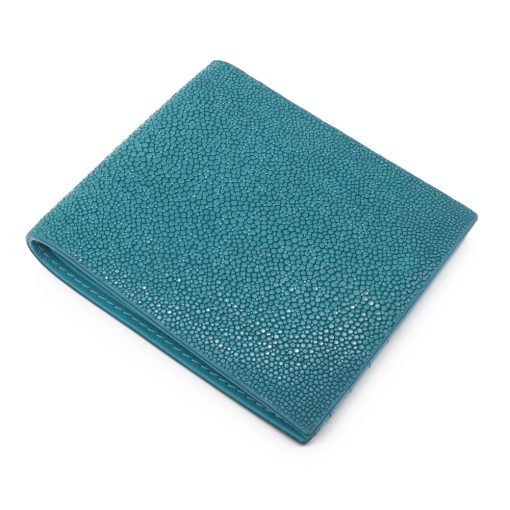 portefeuille galuchat signature mdg turquoise 2020 3