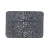 Stingray leather credit card holder lapis color