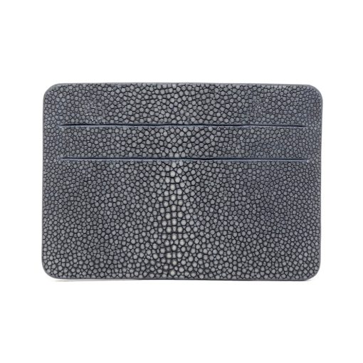 Stingray leather credit card holder lapis color