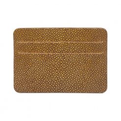 Stingray leather credit card holder mustard color