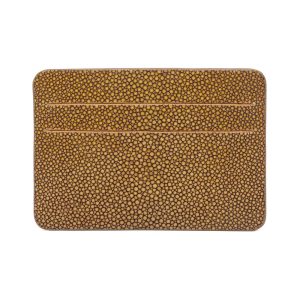 Stingray leather credit card holder mustard color