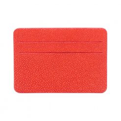 porte cartes galuchat mdg rouge corail