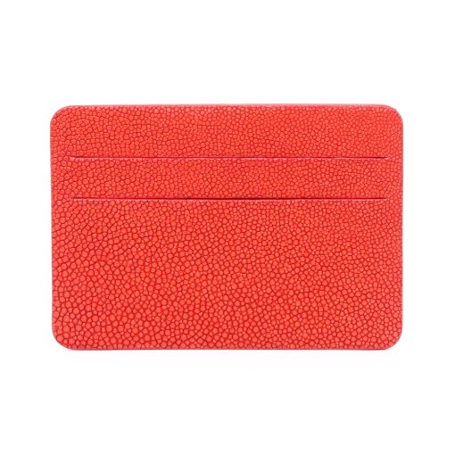 porte cartes galuchat mdg rouge corail