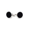 Silver and stingray cufflinks in black color