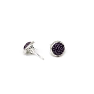 boucles d oreilles puce galuchat lavande