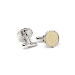 boutons de manchette argent galuchat blanc neige2