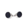 boutons de manchette argent galuchat lapis