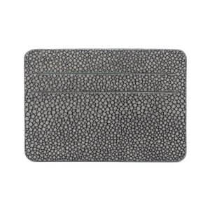 Stingray leather credit card holder in steel color