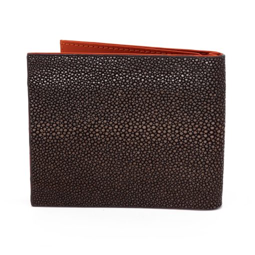 portefeuille clip galuchat chocolat 2