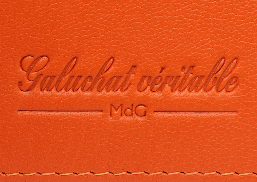 Portefeuille galuchat MdG couleur chocolat - tangerine 8 portefeuille clip galuchat chocolat 4
