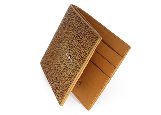 portefeuille clip galuchat moutarde 4