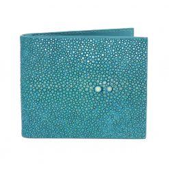 portefeuille clip galuchat turquoise 1