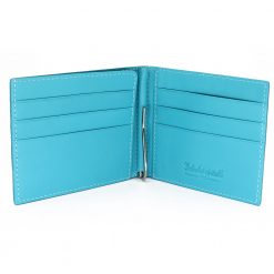 portefeuille clip galuchat turquoise 3