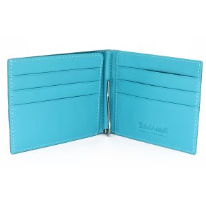 portefeuille clip galuchat turquoise 3