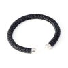 bracelet galuchat jonc rigide 6mm noir 1