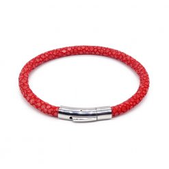 bracelet jonc galuchat rouge mdg 1