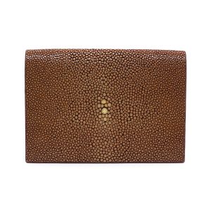porte carte galuchat chocolat aknas han003 0