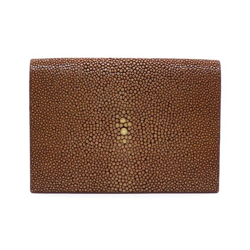 porte carte galuchat chocolat aknas han003 0