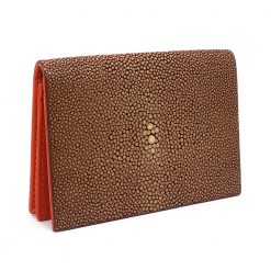 porte carte galuchat chocolat aknas han003 1