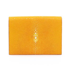 porte carte galuchat couleur safran aknas