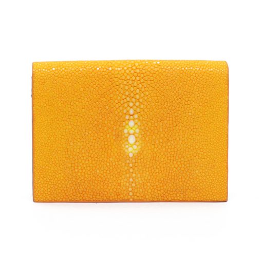 porte carte galuchat couleur safran aknas