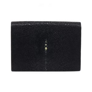 porte carte galuchat noir aknas han003 0